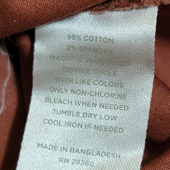 DIP Womens Wide Leg Cropped Chino Pants Rust Burnt Orange Casual Office Preppy - Picture 5 of 5